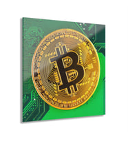 LEYLASER  Bitcoin Kripto BTC Crypto Para 5 Cam Tablo Duvar Dekoru