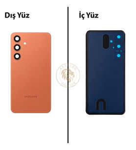 Samsung S24 Plus Turuncu Arka Pil Kapağı Batarya Kapağı Lazer Kesim Back Cover