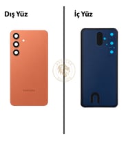 Samsung S24 Plus Turuncu Arka Pil Kapağı Batarya Kapağı Lazer Kesim Back Cover