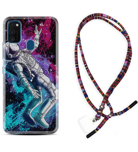 Samsung M21 M22 M23 M30 M31S M32 Kılıf Boyun Asklı Rasta Silikon Astronot Signs 1753