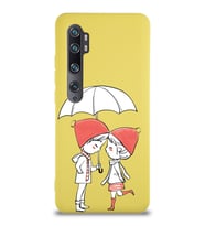 Xiaomi Mi Note 10 Pro Uyumlu Lansman Kılıf Aşk Tasarımlı İçi Kadife Kapak-Sarı (Şeffaf)