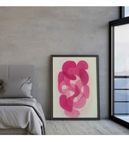 Ezgoola / Magenta Soyut Tablo / Enerjik Modern Duvar Sanatı / Soyut Poster Tasarımı / Poster / Hediye (Silver)