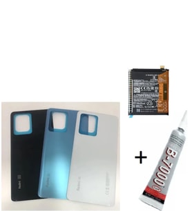 REDMİ NOTE 12 Uyumlu ARKA BATARYA KAPAĞI ,BATARYA VE B7000 YAPIŞTIRICI (SİYAH)