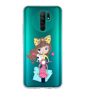 Xiaomi Redmi 9 Uyumlu Kapak Vespagirl Tasarımlı Şeffaf Silikon Kılıf