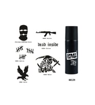 Hırçın Semboller Spray Tattoo Geçici Dövme Yapma Seti Dark Siyah