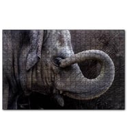 Cakapuzzle Gözünü Kaşıyan Fil Yakın Çekim  Puzzle Yapboz MDF (Ahşap) (120 Parça)