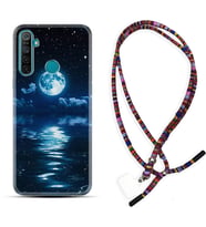 Realme 5i 5 Pro 6i 7 Pro 8 Kılıf Boyun Asklı Rasta Silikon Night Moon 1133
