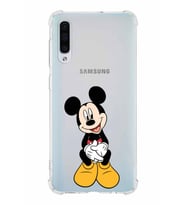 Samsung Galaxy A30s Köşe Korumalı Antişok Kapak Mickey Mouse Tasarımlı Şeffaf Kılıf