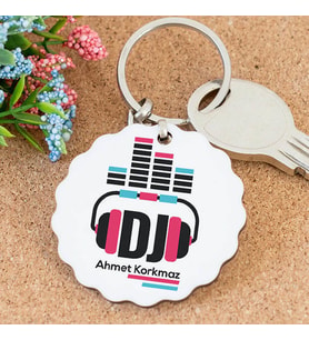İsme Özel DJ Papatya Anahtarlık