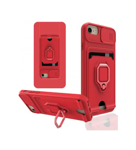 Durukar® iPhone 6 Kılıf Zuma Kartvizitli Yüzüklü Silikon - Kırmızı