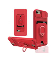 Durukar® iPhone 6 Kılıf Zuma Kartvizitli Yüzüklü Silikon - Kırmızı