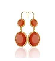 Kadir Jewellery 22 Ayar Altın Kaplama Kadın Taşlı Küpe -El İşçiliği Ve Hipoalerjenik Küpe