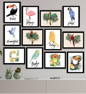 BK Gift 12 Parça Çerçeve Görünümlü Ahşap Tablo Seti (65x80cm)-11