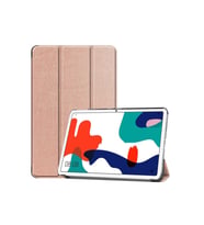 Huawei MatePad 10.4 Uyumlu Zore Smart Cover Standlı 1-1 Kılıf (Rose Gold Altın)