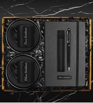 Kişiye Özel İkili Porselen Fincan Takımı & Kişiye Özel Defter & Deri Kılıflı Touch Pen Kalem Hediye Seti