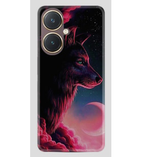 Vivo Y27 Kılıf Desenli Silikon Wolf and Moon 1380