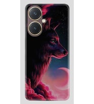Vivo Y27 Kılıf Desenli Silikon Wolf and Moon 1380
