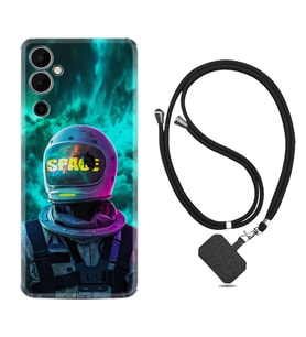 Tecno Pova 4 Kılıf Resimli Boyun Askılı İpli Desenli Silikon Series Space 1814