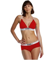 Yohannes Club, Kadın Pamuklu İç Çamaşırı Takımı (Üçgen Sütyen-Boyshort), Renk seçenekli (Kırmızı)