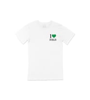 I Love Dublin Cep Logo Tasarımlı Beyaz Tişört