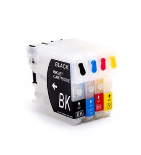 Brother LC38, LC39, LC67 Uyumlu Kolay Dolan Kartuş - 4 Renk (Çok Renkli)