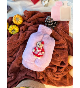Sevgili Hediye Sıcak Su Torbası Pudra Pembe Peluş Oyuncaklı Ayak Isıtıcı 2 Litre Sıcak Su Torbası İle Beraber