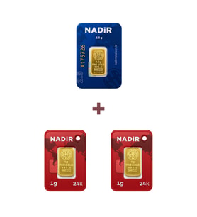 Nadir Gold 24 Ayar 4,5 Gram Külçe Altın (1 Adet 2,5 Gram Külçe Altın + 2 Adet 1 Gram Külçe Altın )