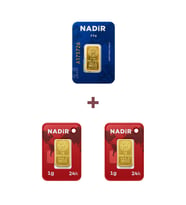 Nadir Gold 24 Ayar 4,5 Gram Külçe Altın (1 Adet 2,5 Gram Külçe Altın + 2 Adet 1 Gram Külçe Altın )