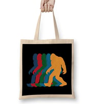 Vintage Bigfoot Silhouette Retro 70s Bez Çanta Uzun Saplı