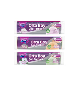Orta Boy Büzgülü Kokulu Çöp Torbası Paketi