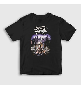 Presmono Unisex Çocuk Siyah Poster King Diamond T-Shirt 486712tt
