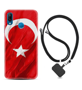 Huawei P20 Lite Mate 10 20 Lite Pro P40 Lite KılıfBoyun Askılı Silikon Şanlı Türk Bayrağı 4 1401