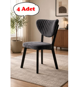 4 Adet Elma Sandalye Modern Kadife Kapitone Sırtlı Mutfak Yemek Odası Balkon Kafe Sandalyesi 85 Cm