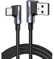 USB-A to Type-C 90 Derece 3A Hızlı Şarj ve Data Kablosu 1 Metre