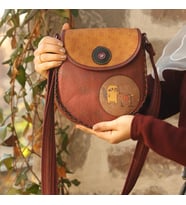Rakun Figürlü Çapraz Örgülü Kol Çantası Etnik Bohem Style - Bordo