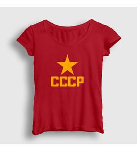 Presmono Kadın Kırmızı Red V2 CCCP Sovyetler Birliği T-Shirt 552198tt