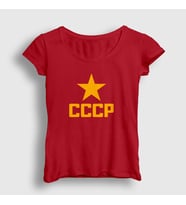 Presmono Kadın Kırmızı Red V2 CCCP Sovyetler Birliği T-Shirt 552198tt