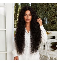 Afro Daa Fiber Sen Tül Peruk / Koyu Kestane