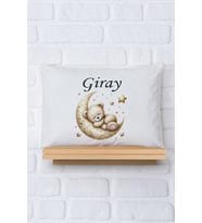 Pia Baby Premium %100 Pamuk İsme Özel Erkek Bebek Yastık Kılıfı 35*45 cm 5052-12