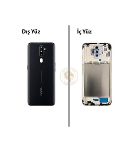 Oppo A5 2020 Siyah Uyumlu Lensli Orta Kasa Full Kasa Kapak Gövde Housing