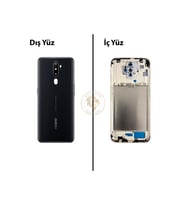 Oppo A5 2020 Siyah Uyumlu Lensli Orta Kasa Full Kasa Kapak Gövde Housing