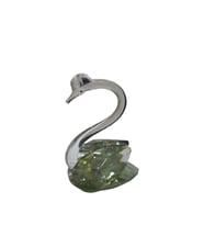 Minik Yeşil Kuğu Kristal Cam El Yapımı 6x7cm Tekli Biblo