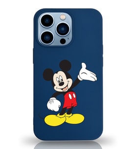 Apple iPhone 13 Pro  Lansman Kılıf Mickey Mouse Tasarımlı Altı Kapalı İçi Kadife Kaplı  Kapak (Şeffaf)