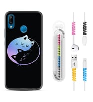 Huawei P20 Lite Mate 10 20 Lite Pro P40 Lite KılıfKablo Koruma Spiral Silikon Love Cats 1604