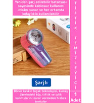Pratik Hızlı Temizlik Giysi Kumaş Zarar Vermez Kablosuz Kullanım Şarjlı Tüy İplik Tiftik Temizleyici