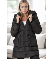 Dewberry Kadın %100 Polyester Kaban Siyah Z9763 Günlük Dış Giyim, Kazak ve Gömlek Kombini, Seyahat Gardırobu