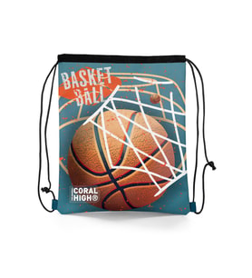 Coral High Kids Nefti Turuncu Basketbol Desenli İpli Büzgülü Sırt Çantası 12653
