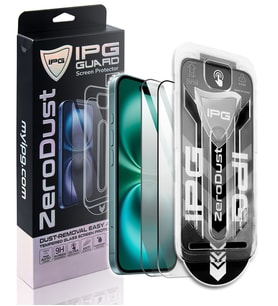 IPG Zero Dust, iPhone 15 -16 için Toz Önleyici Aplikatörlü Temperli Cam Koruma (2 Adet) (Şeffaf)