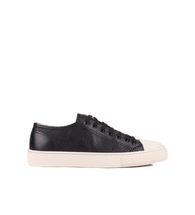 Shoetyle - Siyah Hakiki Deri Bağcıklı Erkek Sneaker 666-25