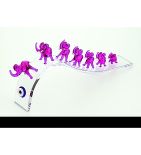 26X4X10CM BÜYÜK KRİSTAL YEDİLİ FİL mor